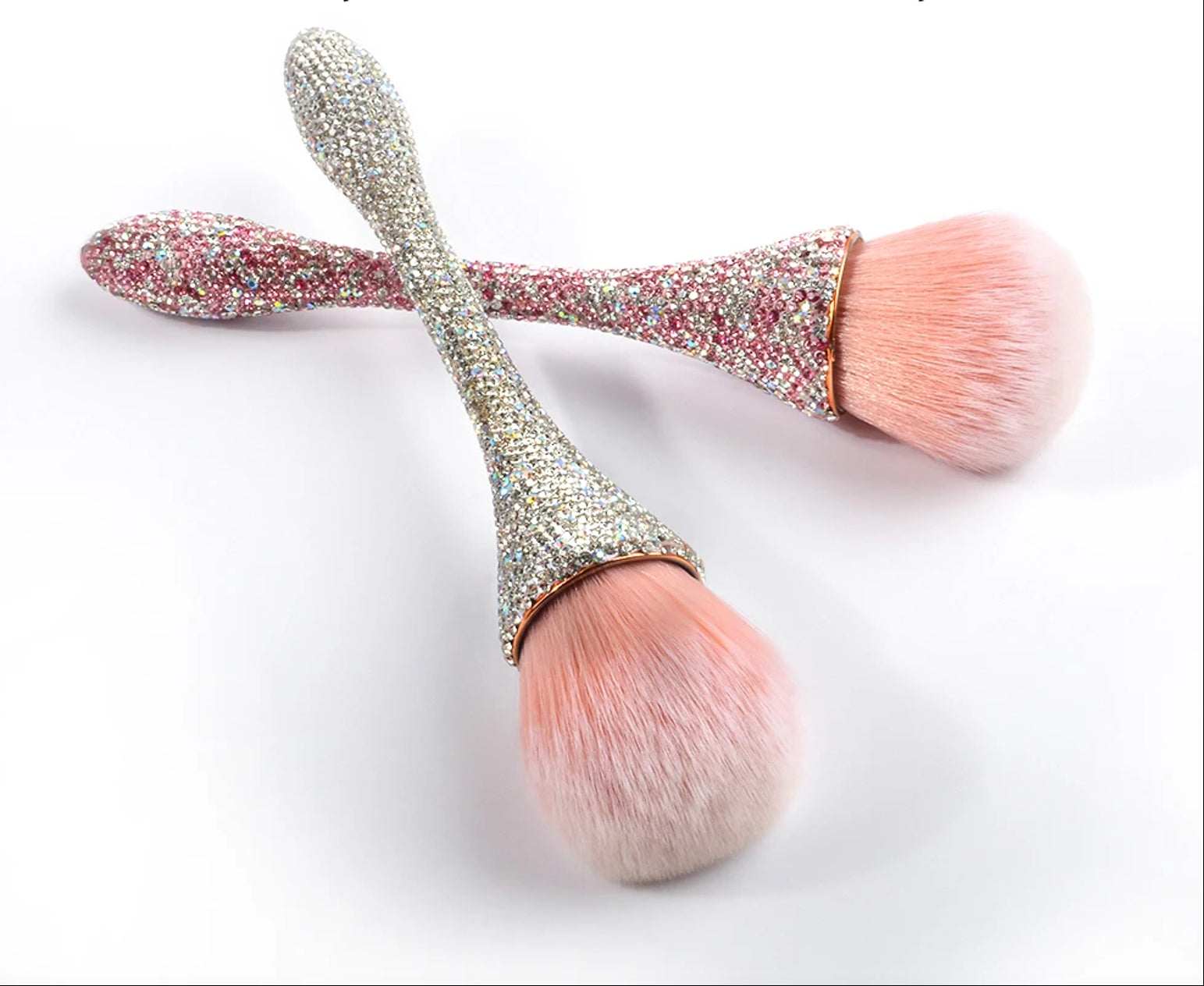 Pennello polvere / make up strass ROSA