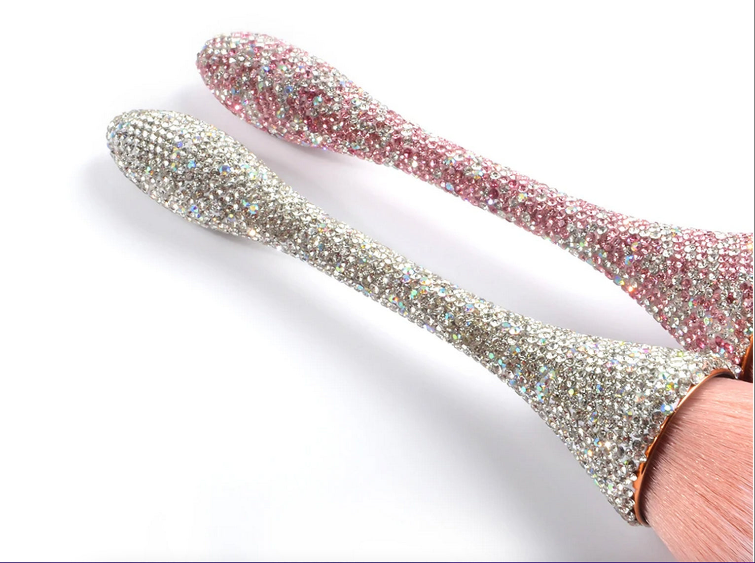 Pennello polvere / make up strass ARGENTO
