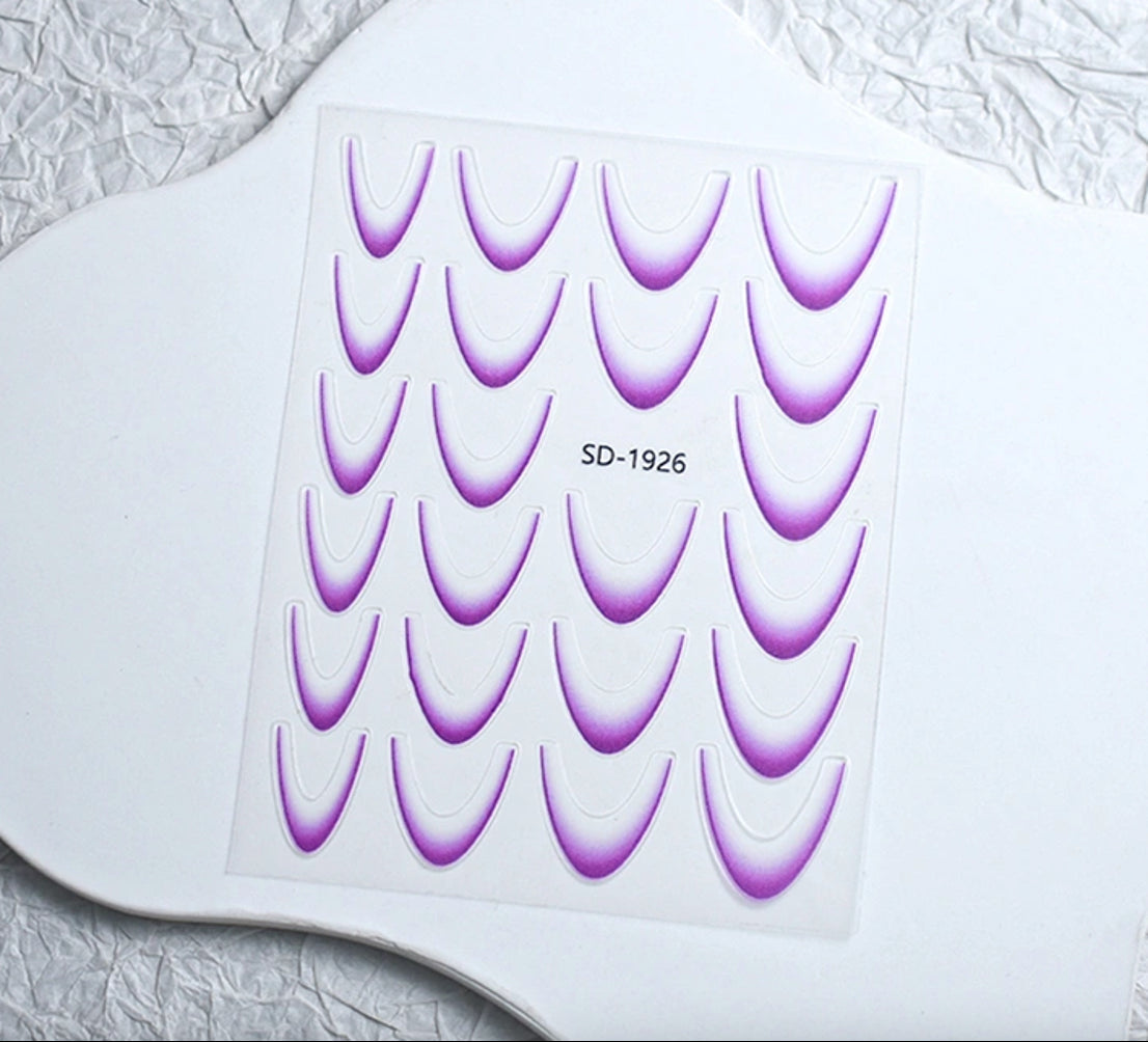 Adesivi French, Smile Line sfumata (Viola)