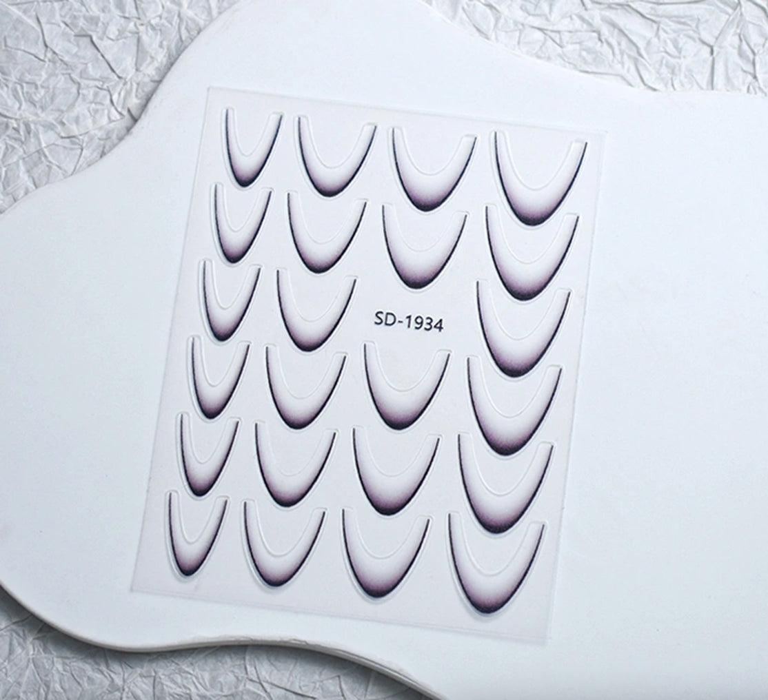 Adesivi French, Smile Line sfumata (Nero)