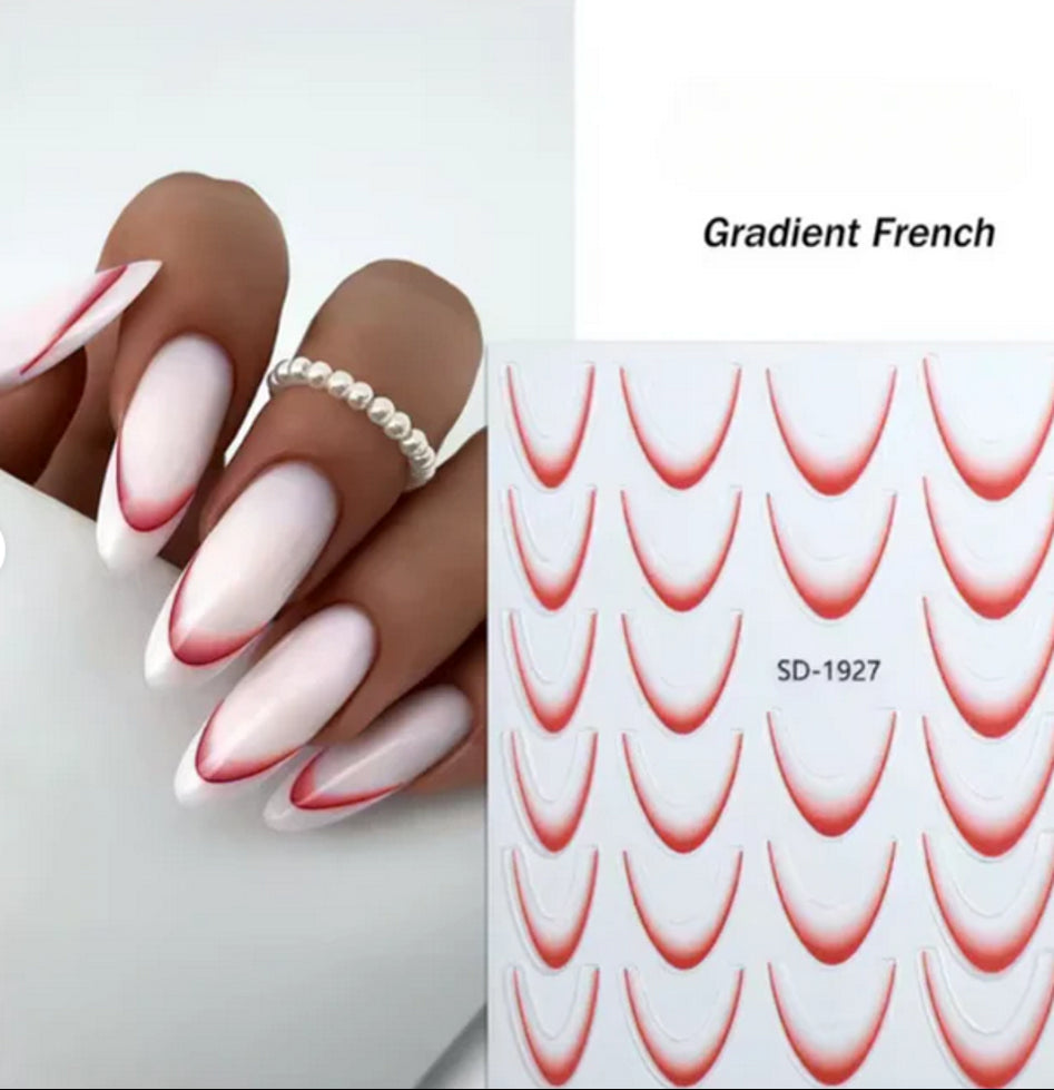 Adesivi French, Smile Line sfumata (Rosso)
