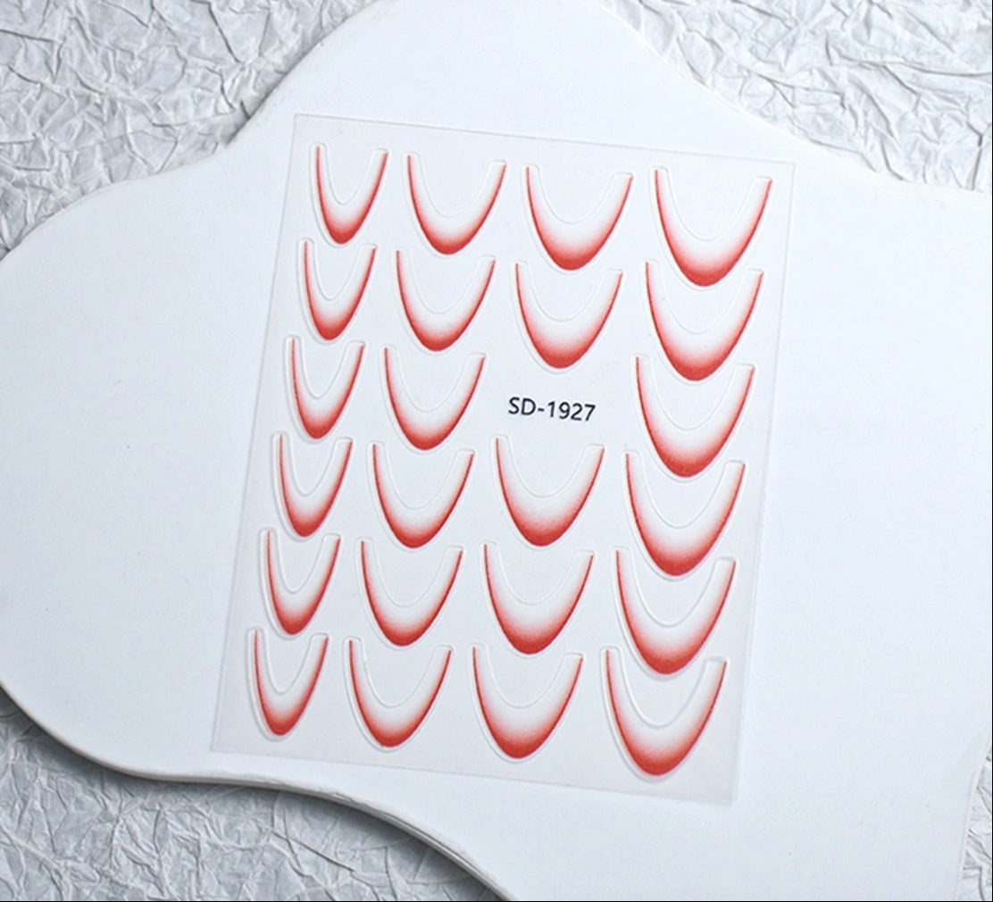 Adesivi French, Smile Line sfumata (Rosso)
