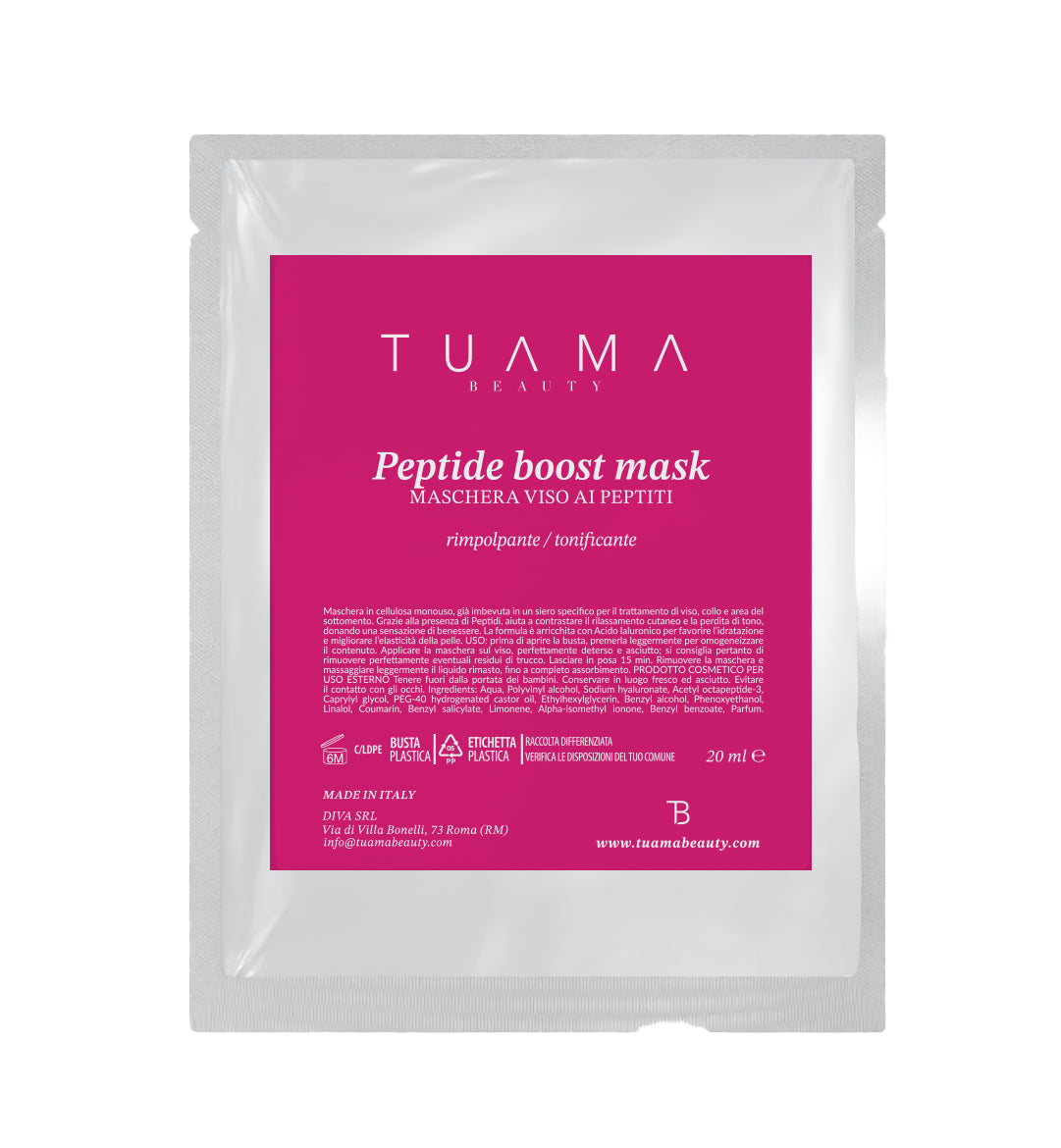 Peptide boost mask - maschera viso ai peptidi, rimpolpante e tonificante