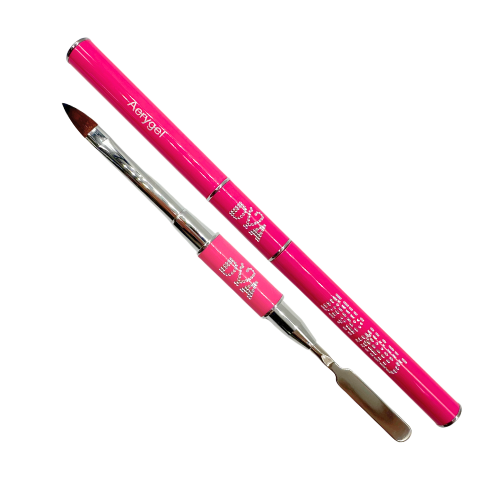 Pennello con setola mista. Adatto alla lavorazione dell'acrygel. Dotato all'estremità di una spatola per prelevare il prodotto