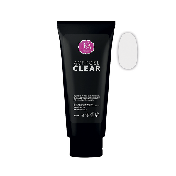tubo nero acrygel clear trasparente diva nails