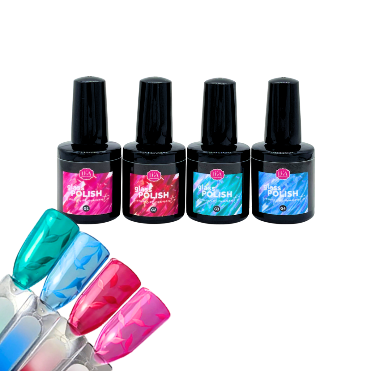 packaging-glass-polish-semipermanente-rosso-fucsia-blu-verde-tip-effetto-vetro